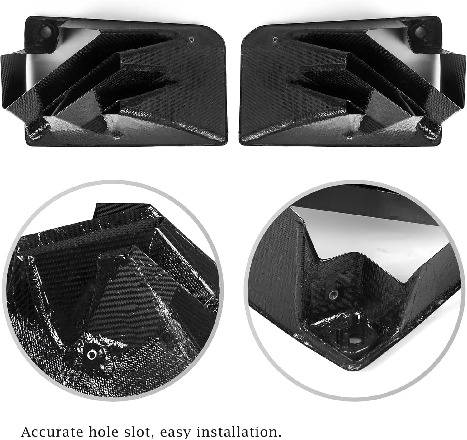 G87 Real Carbon Fiber Car Bumper Air Vent Splitter Side Fender,Front Bumper Side Air Vent Trim Cover Fender,Fit for BMW M2 Series G87 SQ Style 2023-IN 2Pcs/Set
