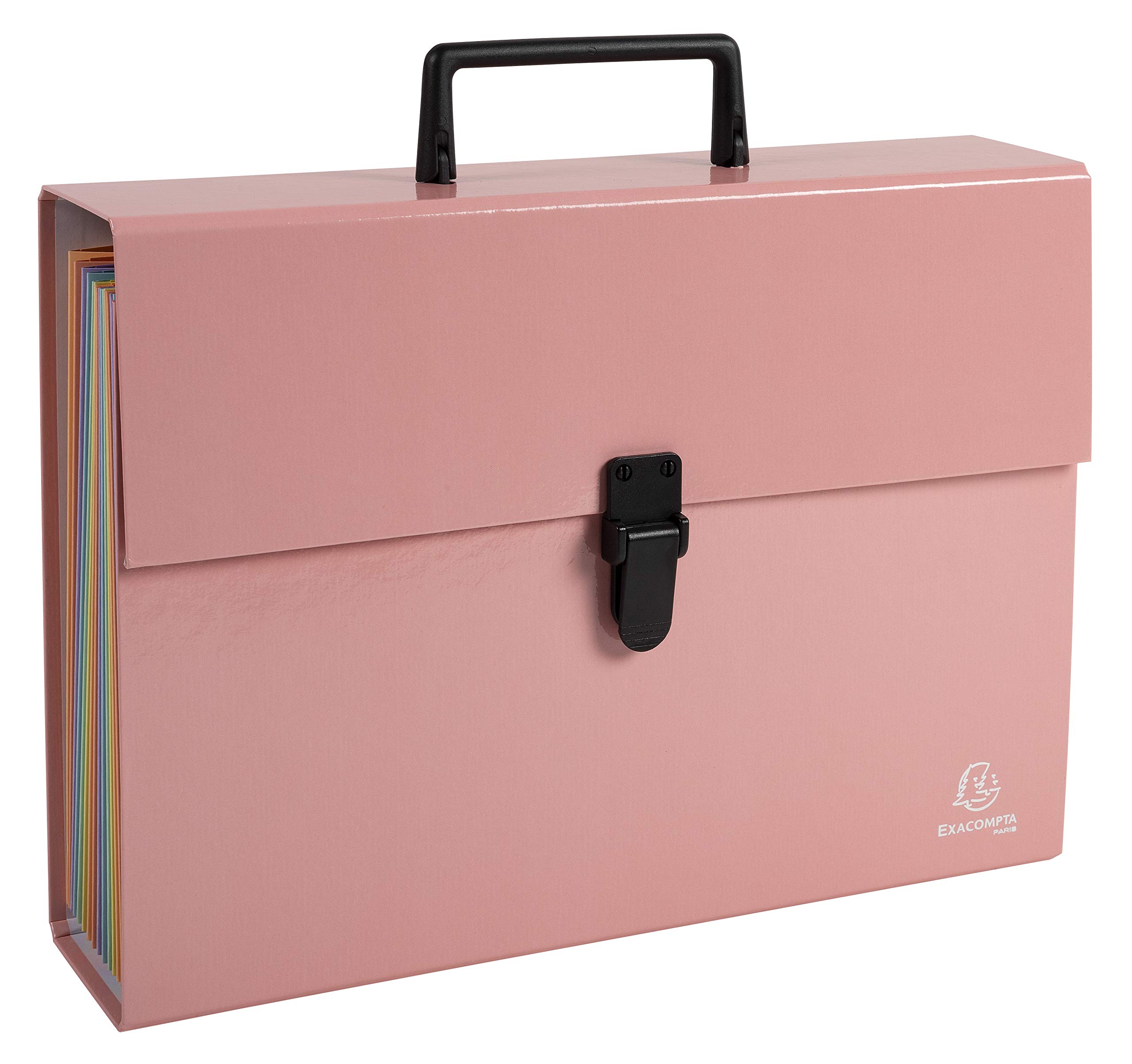 Exacompta Trieur Valisette Économique 20 Compartiments Avec Poignée - 38,5x25x12cm Couleurs Aléatoires
