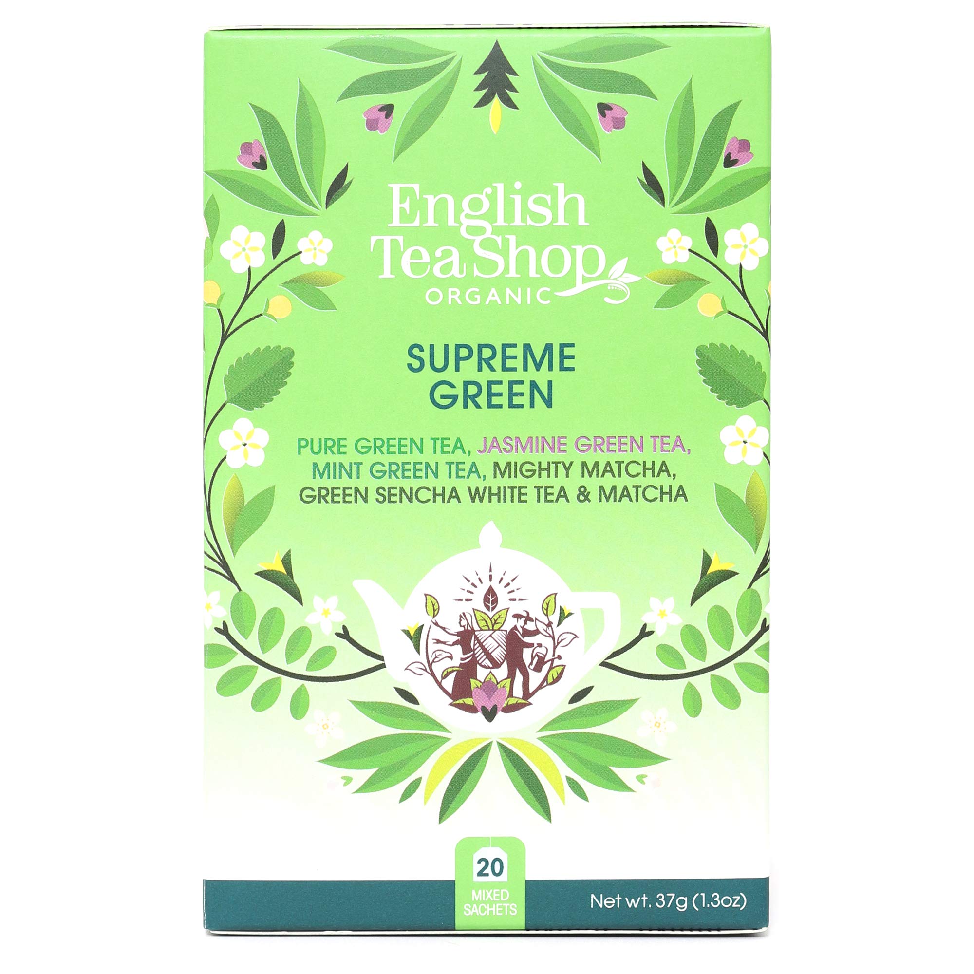 English Tea Shop Supreme Green Tea Bag Sachets, 20-Piece