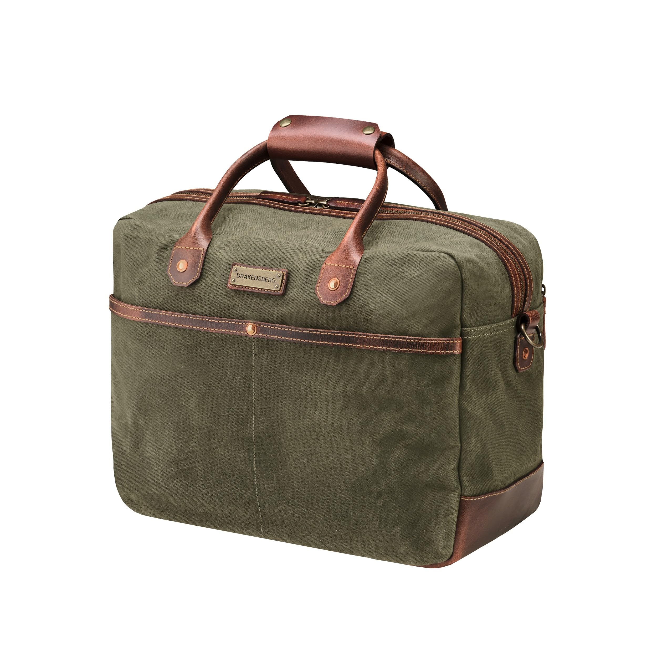 DRAKENSBERG 48h Reisetasche und Aktentaschen 'Mason' (42cm), Damen, Herren, 16" Laptopfach, Flug-Handgepäck | 25L, Wald-Grün, DR00626