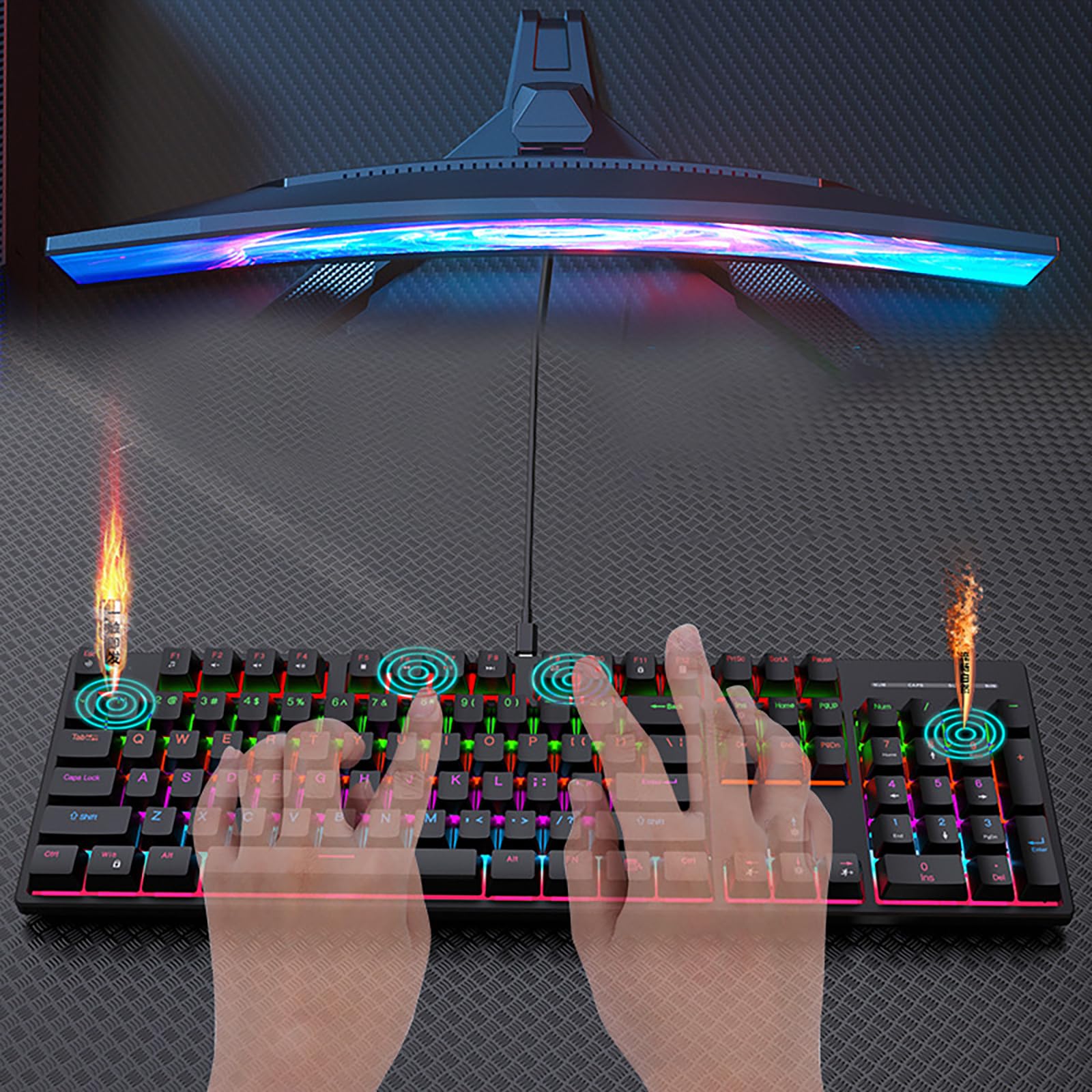 Amazon | ゲーミングキーボード ワイヤレスメカニカルキーボード61キー