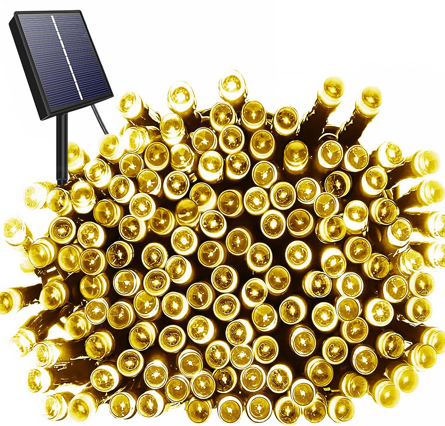 22 m, 200 LED, luci a energia solare, per esterni, 8 modalità, decorazione natalizia, balcone, impermeabile, catena luminosa a LED