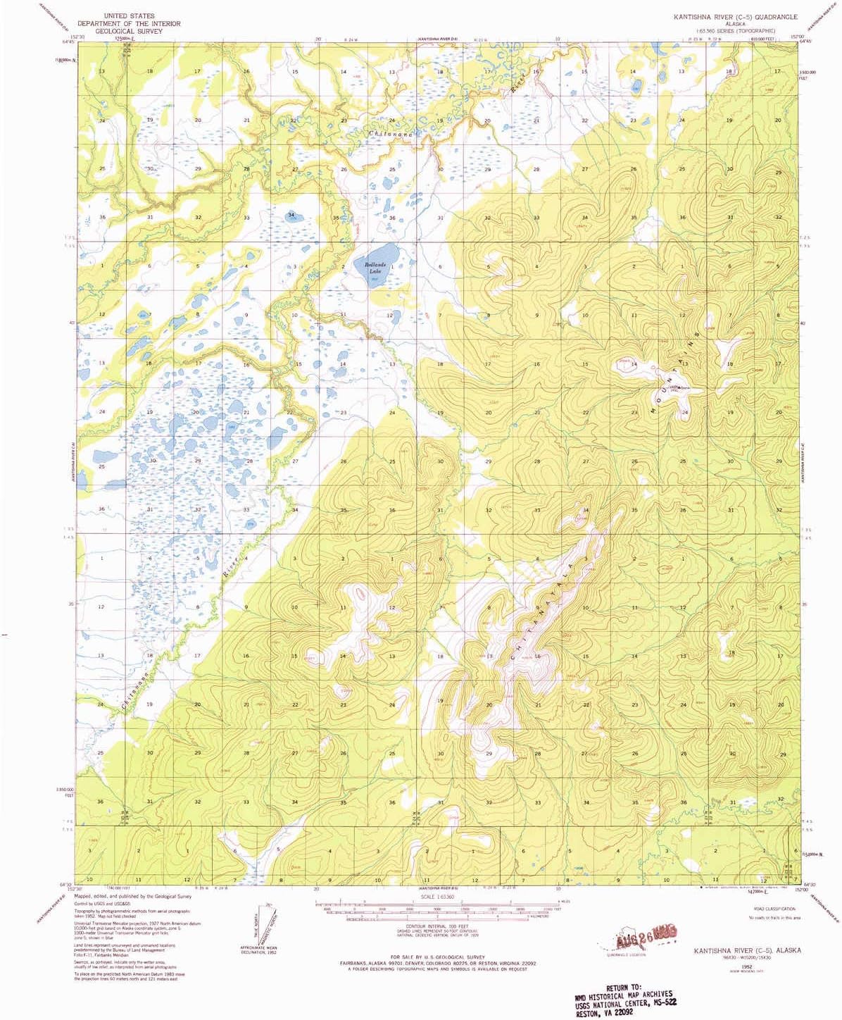 YellowMaps Kantishna River C 5 AK topo map, 163360 Scale