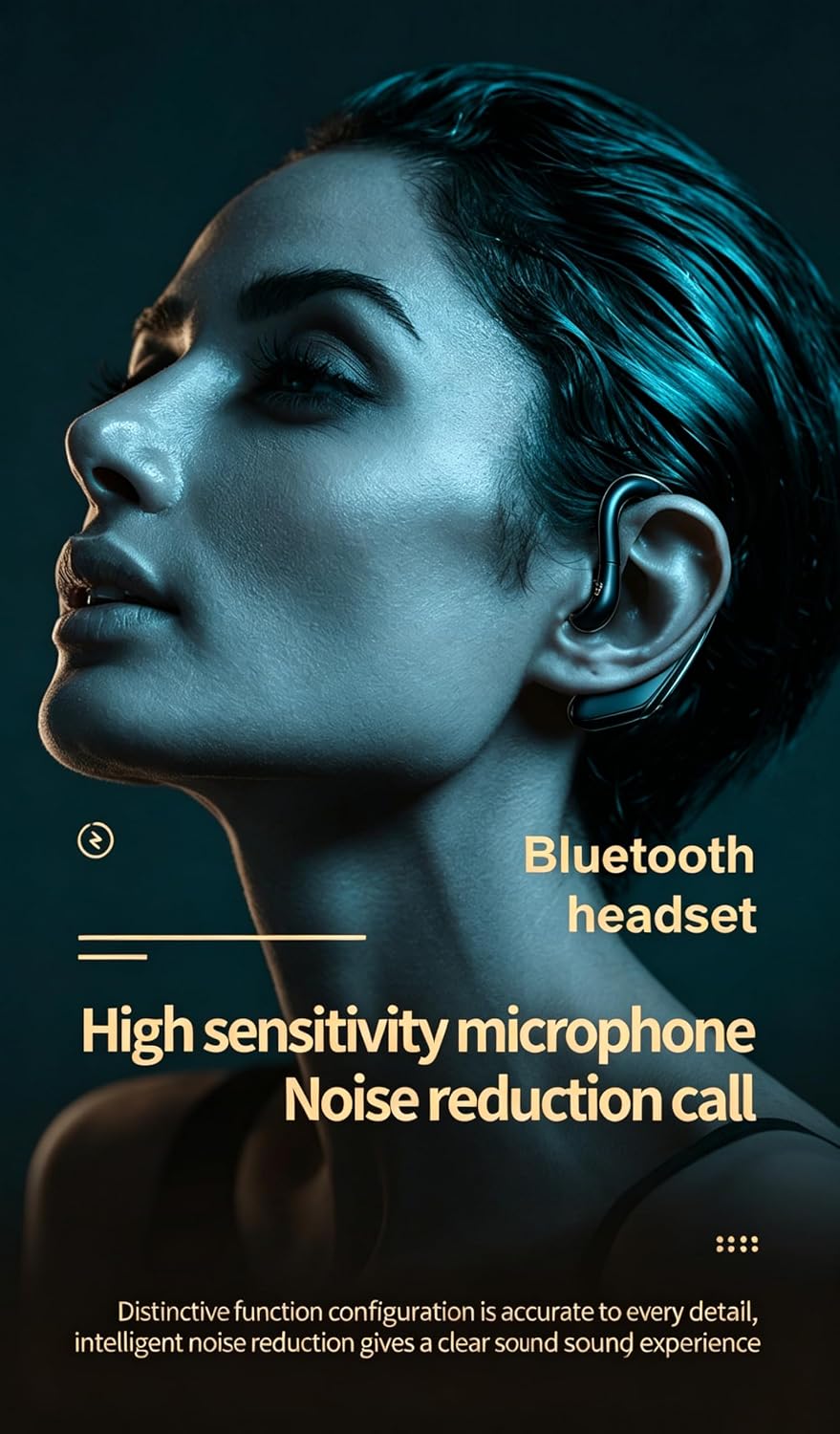 Bluetooth Headset-V5.1 Wireless Earpiece Built-in Mic Noise Cancelling, 360° Left and Right Ears in Ear Single Earhook Earbuds,20Hrs HD Talktime One Ear Piece Headset for Phone Android Samsung Laptop
