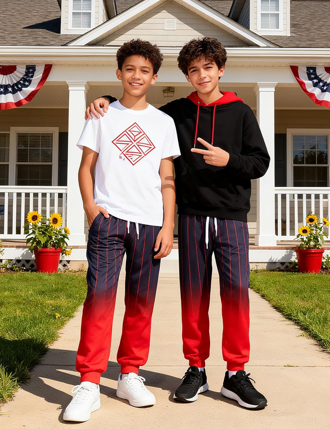 UNICOMIDEA 6-16T Boys Pants Funny 3D Graphic Cool Casual Sweatpants Joggers with Drawstring - Image 3