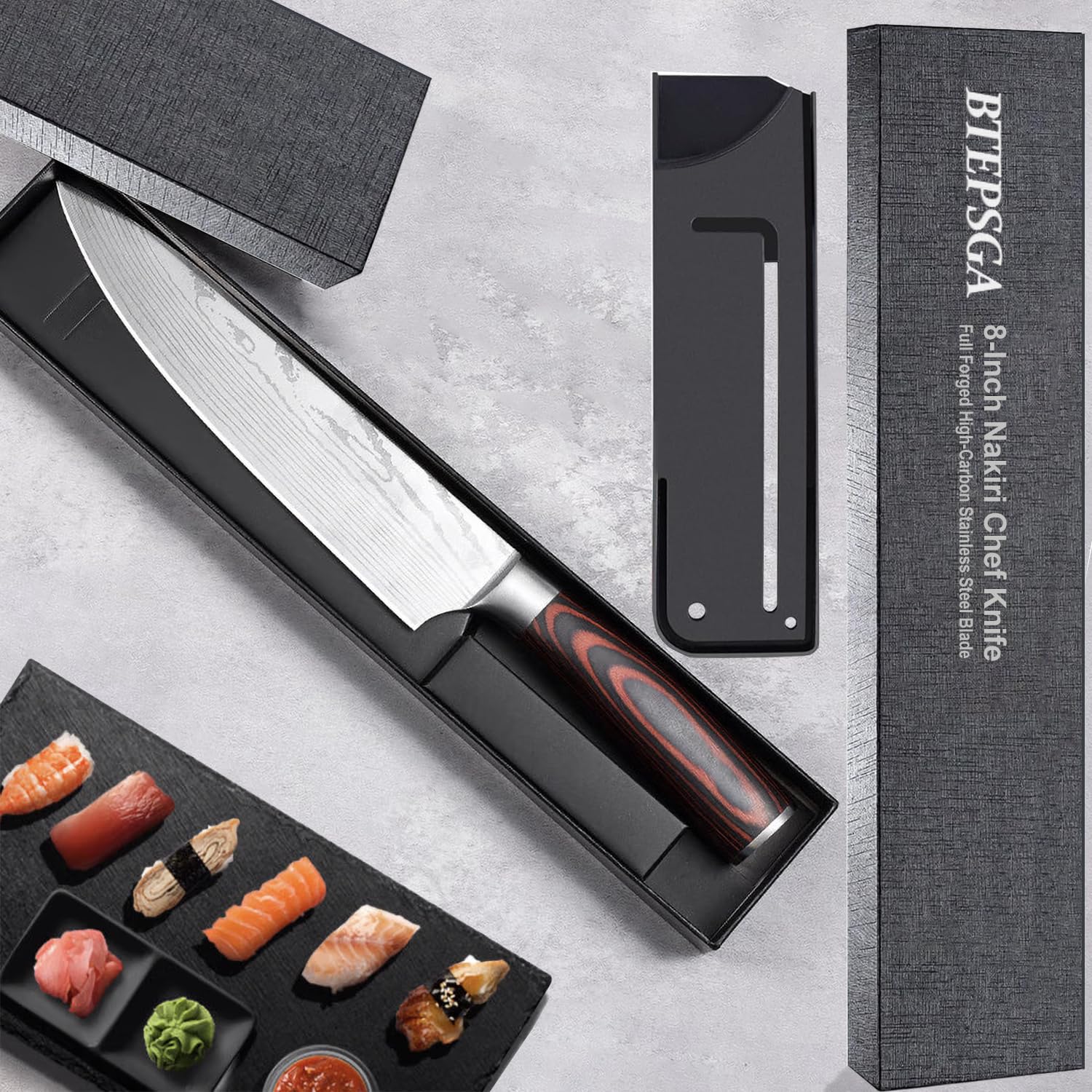 8" Japanese Chef Knife, High Carbon Steel, Ultra Sharp Cooking Knife — Amazon image 5
