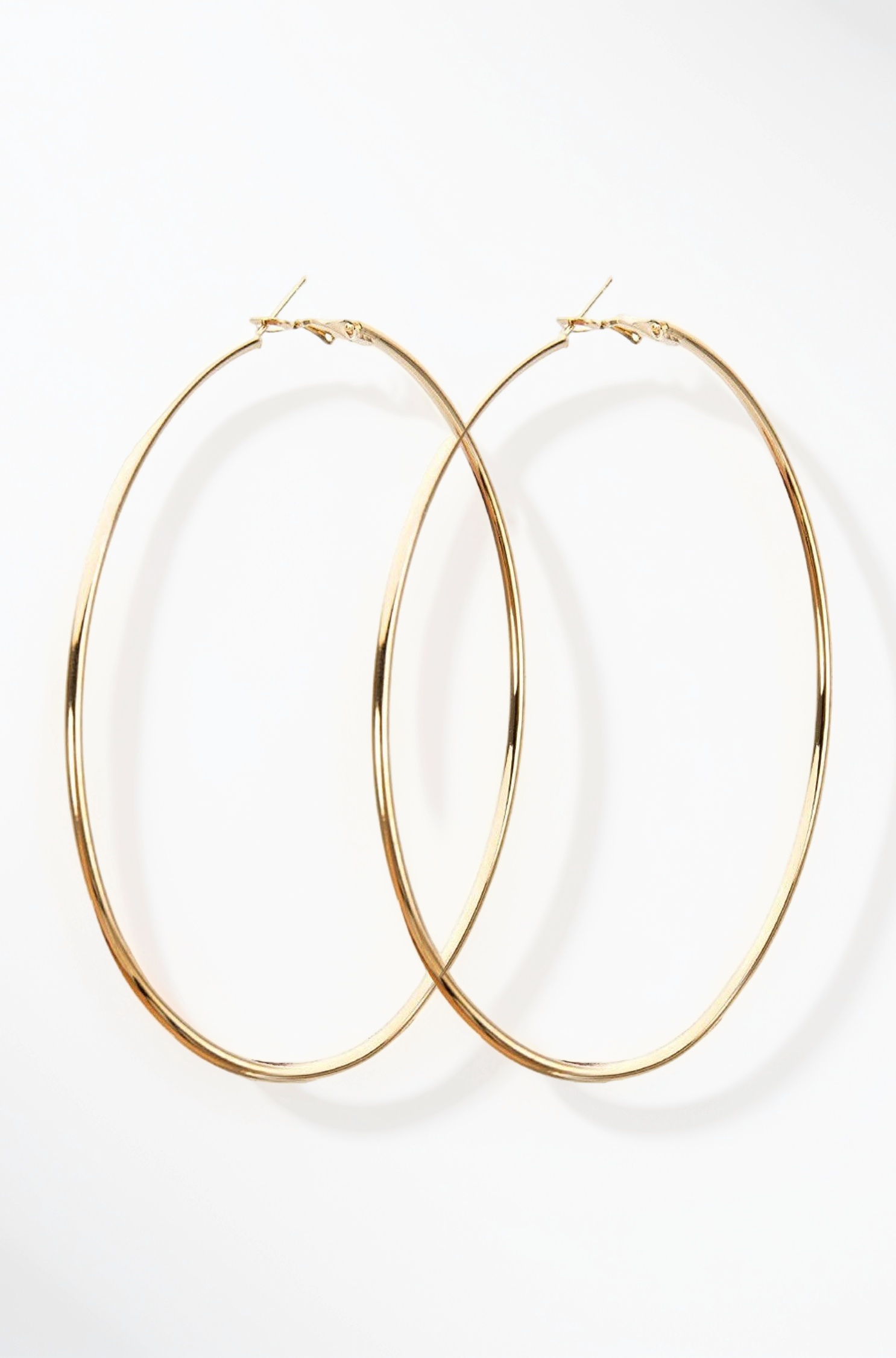 Jewellery Special Gold Plated Alloy Big Round Hoop Earrings for Women (Gold, 7 cm)