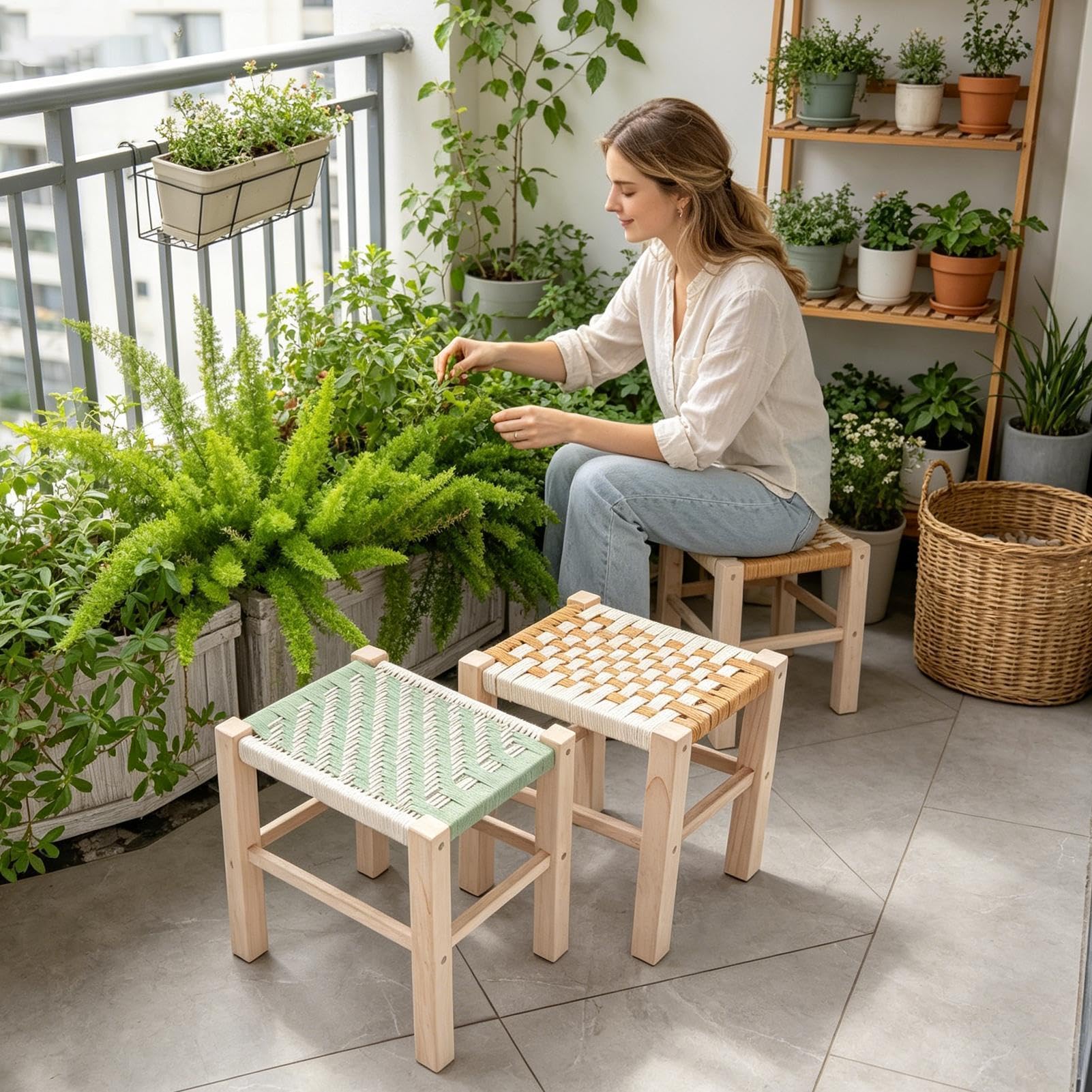 Kit Per Sgabello Poggiapiedi In Legno Non Rifinito Adatto A Principianti | Kit Per Sgabello A Gradino Fai Da Te Per La Tessitura Casa Comodino Ingresso Studio Laboratori
