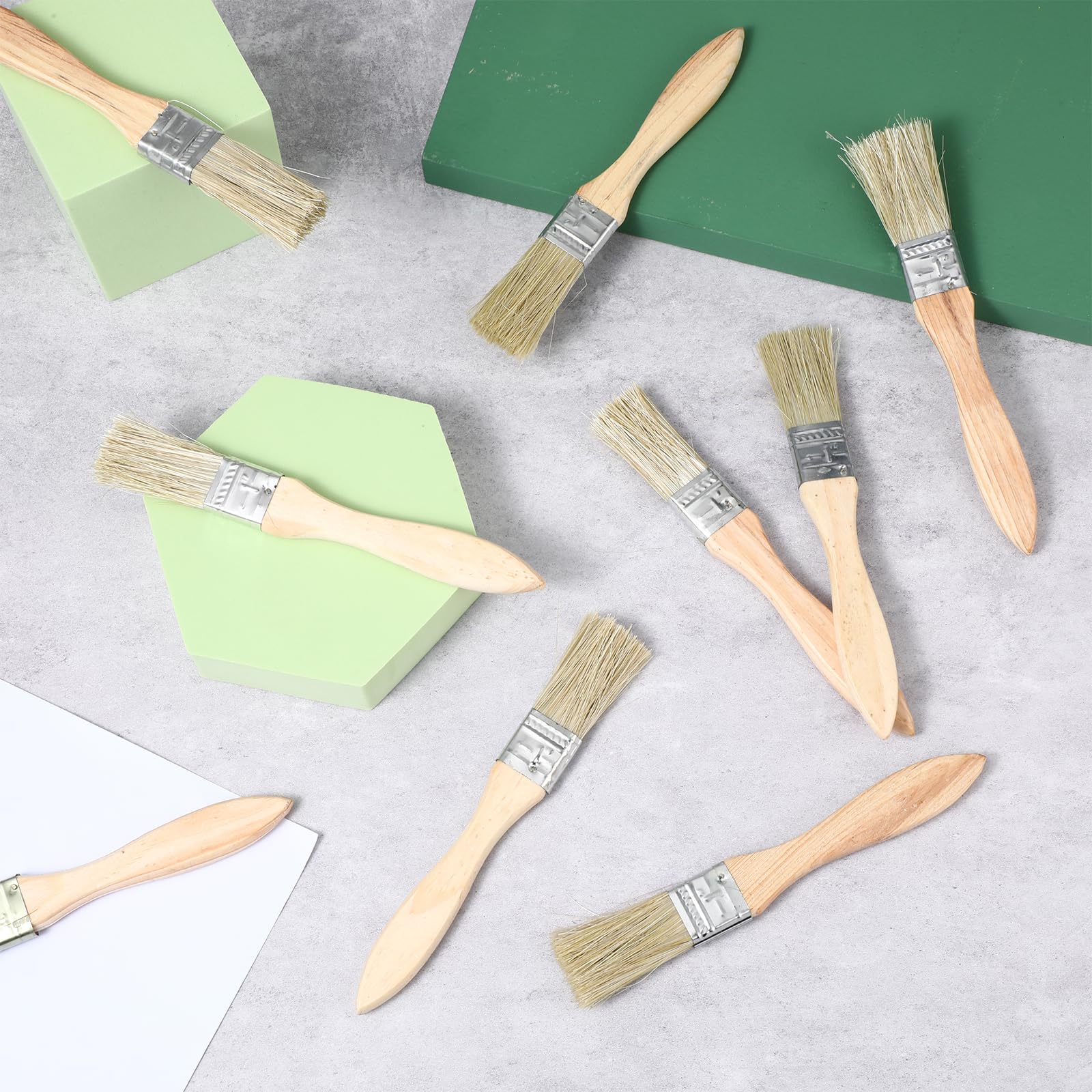 150 pinceles de pintura de virutas de 2,5 cm, multiuso, pinceles de pintura a granel, cepillo de cerdas para el hogar con mango de madera para pintar y teñir