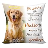 Individz Personalized Pet Memorial Throw Pillow with Photo, Custom Pet Memories Gifts for Dogs Cats, Personalized Dog Cat Bereavement Gifts, Loss of Dog Sympathy Gift (Design-Angel)