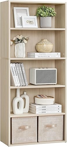 VASAGLE Custos Collection - Estantería de 5 niveles, librero con almacenamiento abierto, 9.4 x 23.6 x 52.8 pulgadas, para sala de estar, oficina en