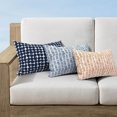 Miniatura 6 de Melody Elephant Paquete de 2 fundas de almohada lumbar para exteriores, para todo tipo de clima, 12 x 20 pulgadas, fundas de almohada para