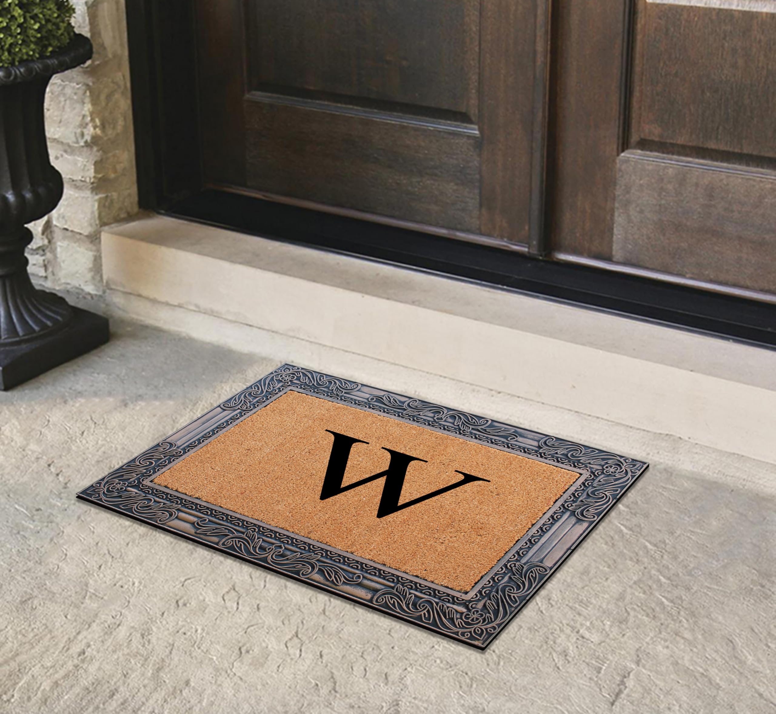 A1 Home Collections RC186-BR-Monogrammed A1HC Rubber and Coir Alba 24