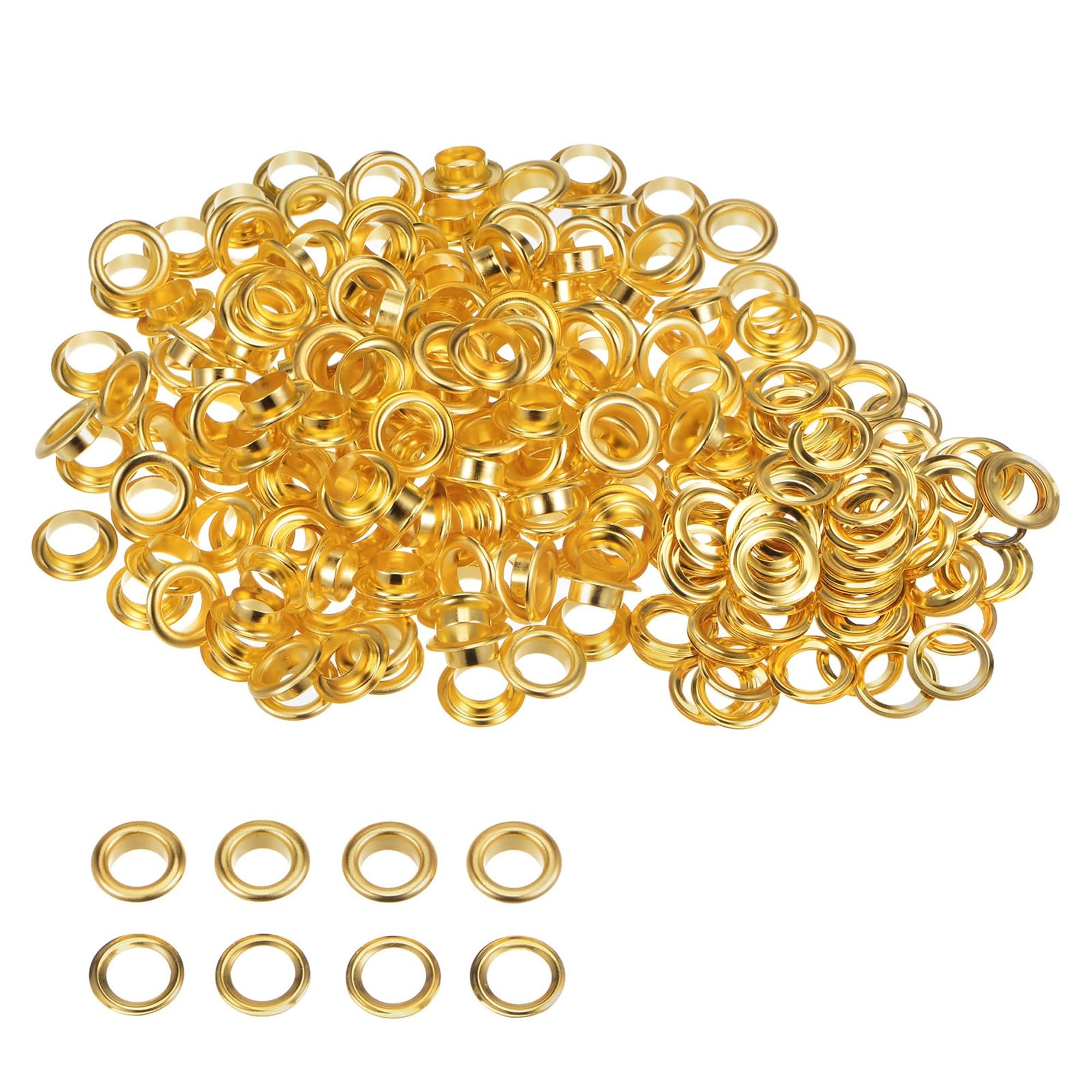 Trimming Shop Gold 500 Pieces Of 12Mm Eyelets, Grommets, And Washers - Manual Plier Or Machine Setting - For Clothing, Leathercraft, Vinyl Banners, Canvas Holding, And Scrapbooking