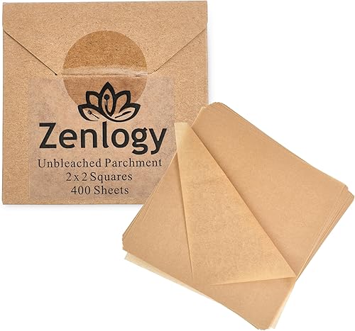 Cuadrados de papel pergamino sin blanquear, perfectos para almacenar, congelar, separar, hornear, pintar con diamantes (2 x 2 400 hojas)