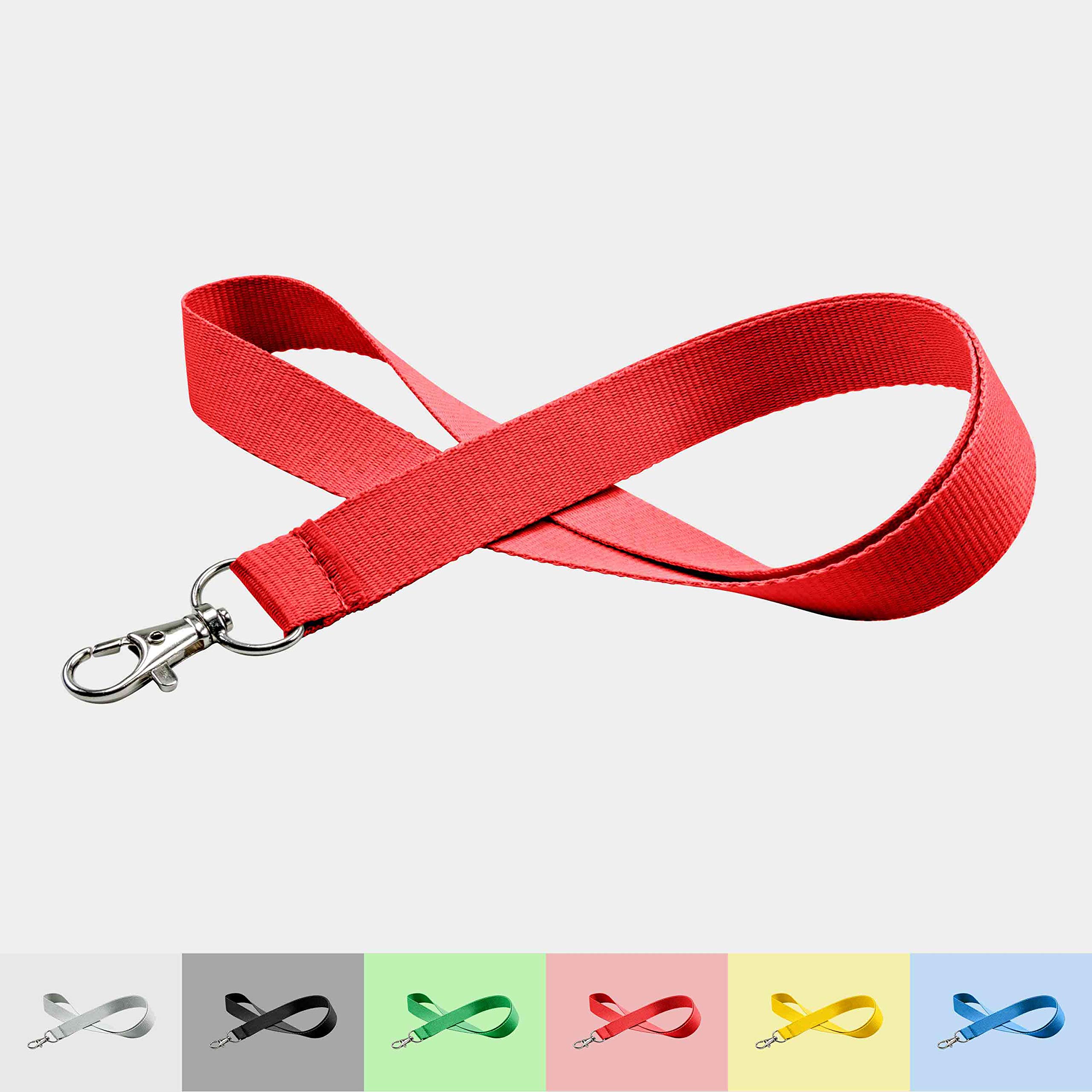 100er Pack Schlüsselbänder 20mm, easy going Haken, Rot