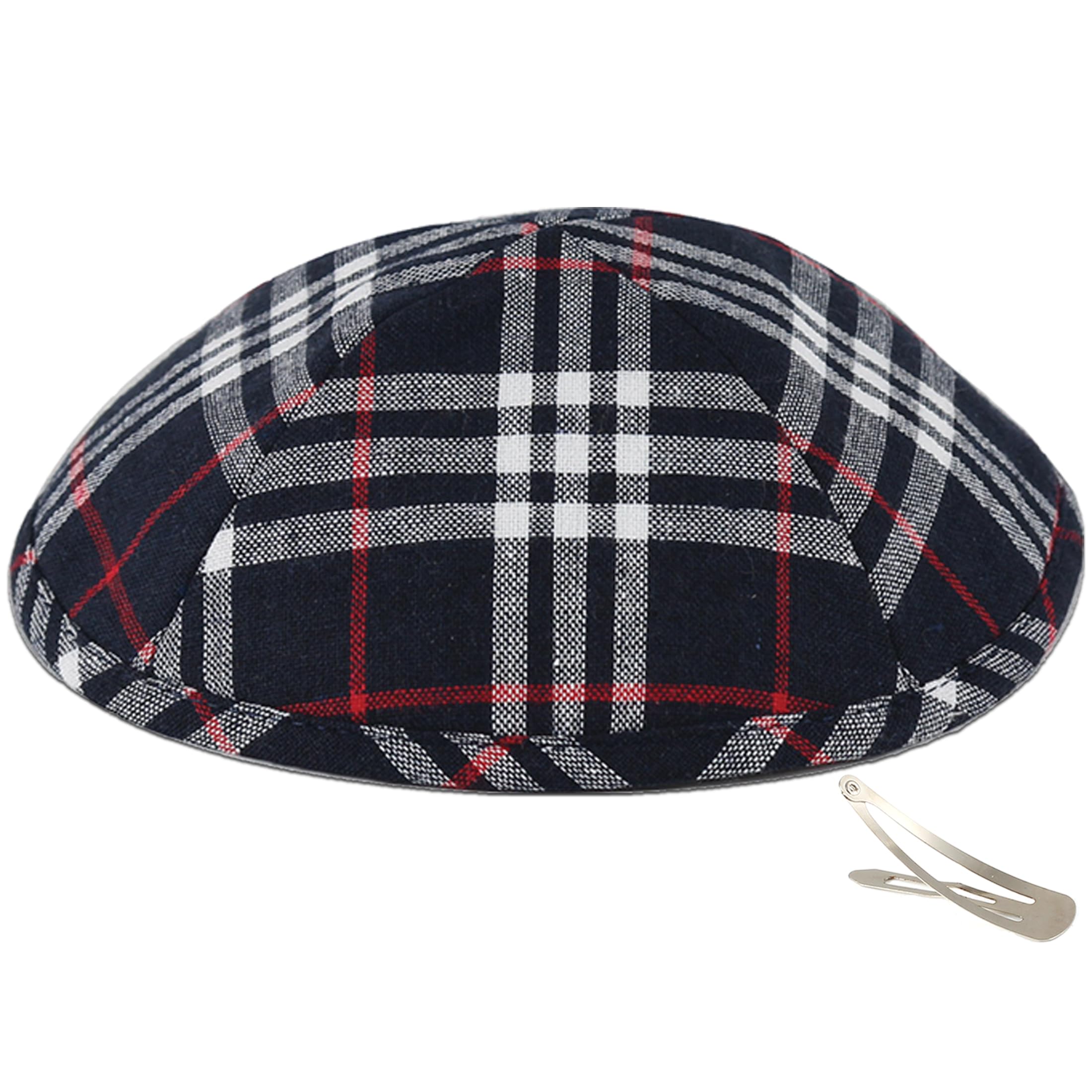 Zion Judaica Kids & Adults Plaid Kippah 6.5" Designers Kippot for Religious Occasions School Kippas for Everyday Use Tartan Yarmulka Jewish Events Yamaka Bar Mitzvah Checkered Bat Mitzvah Yarmulkes