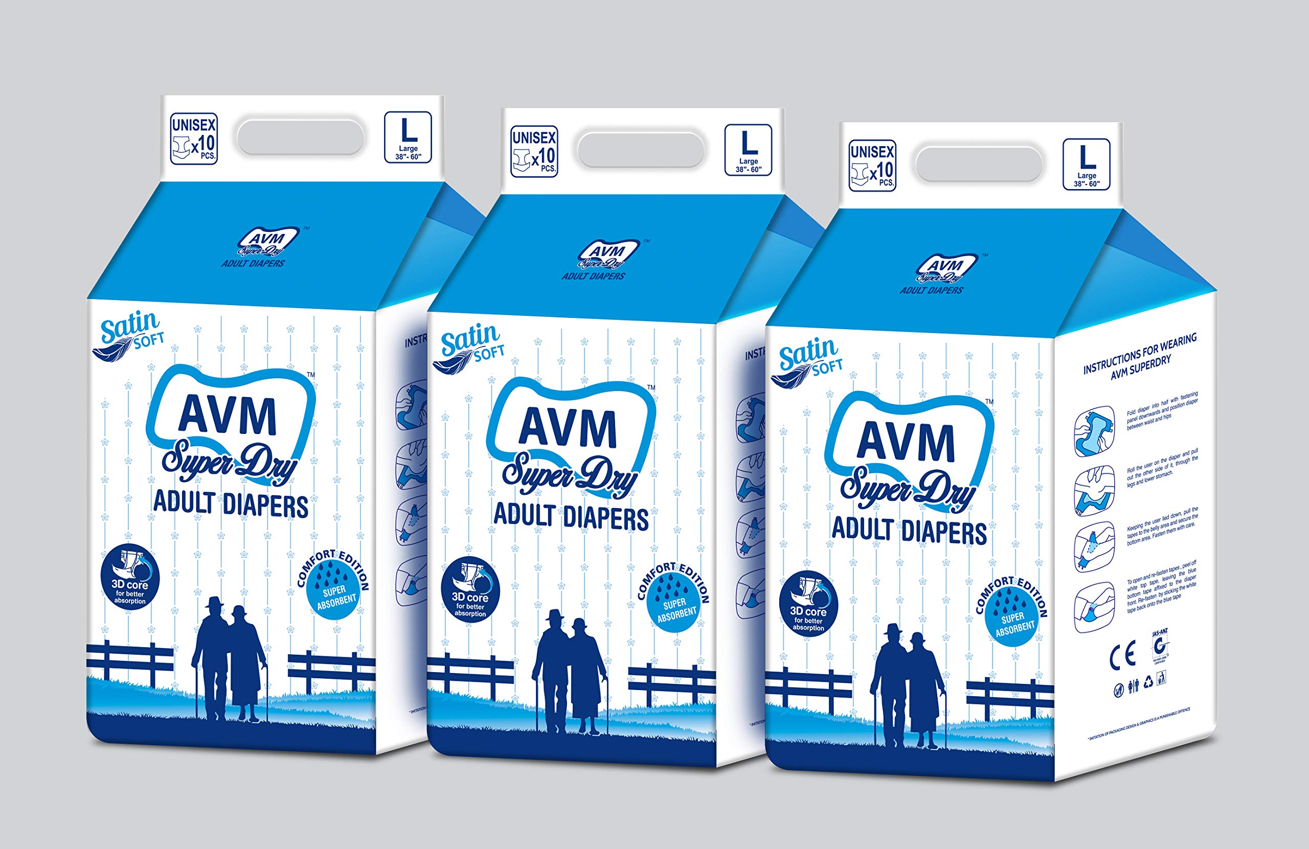 See full amazon price history chart for AVM Super Dry Comfort Adult Diaper - Unisex Large (38"-60") PACK OF 3 with High Absorption/Wetness indicator/Leak proof/Odour lock. AVM Super Dry Comfort Adult Diaper - Unisex Large (38"-60") PACK OF 3 with High Absorption/Wetness indicator/Leak proof/Odour lock. (B0BMND6B9D) Amazon Price History, Amazon Price Tracker