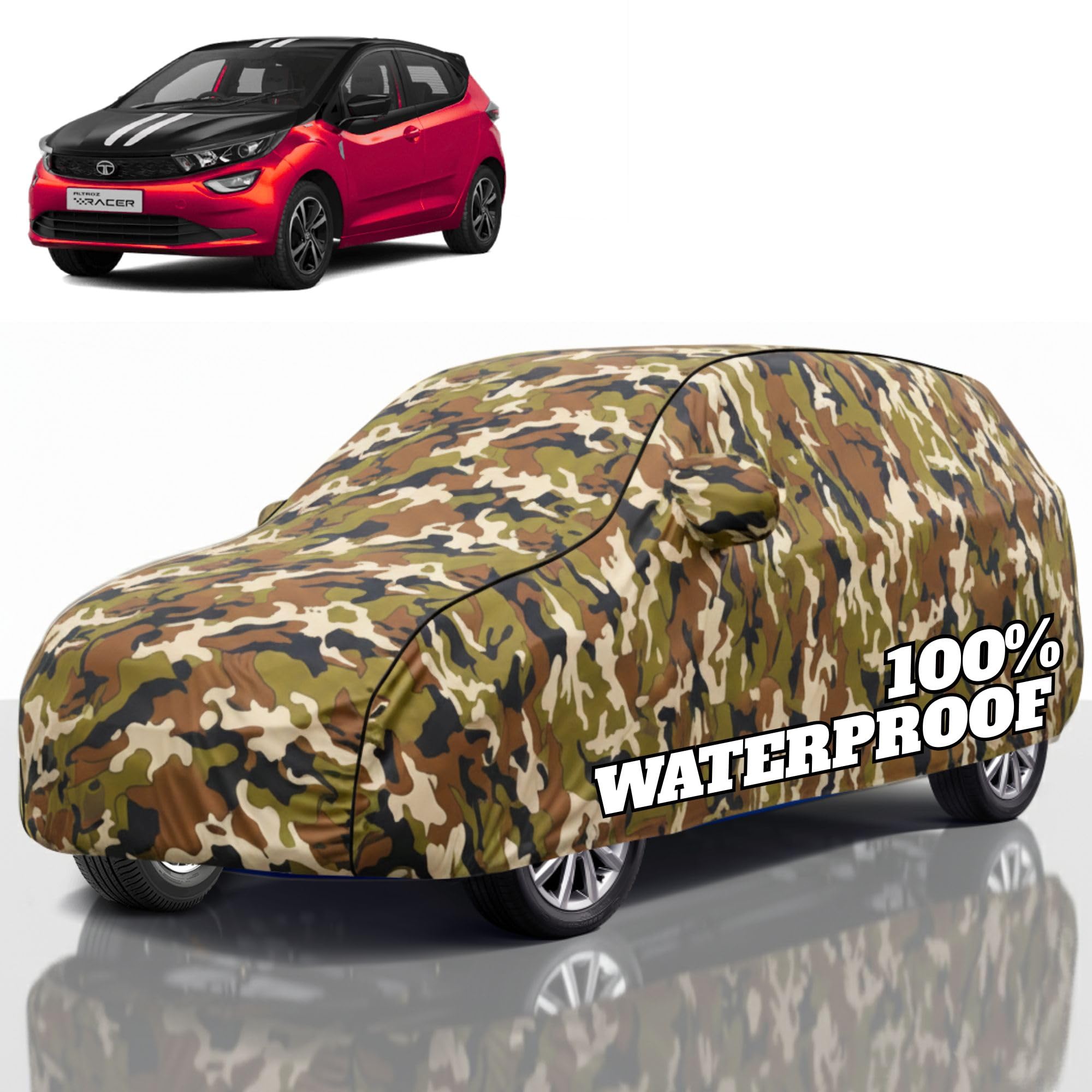 Premium Polyester Car Cover Altroz All-Weather Protection from Rain, Dust &amp; Sun | UV Resistant Fabric | Full Body Secure Fit for Outdoor &amp; Indoor Parking Jungle