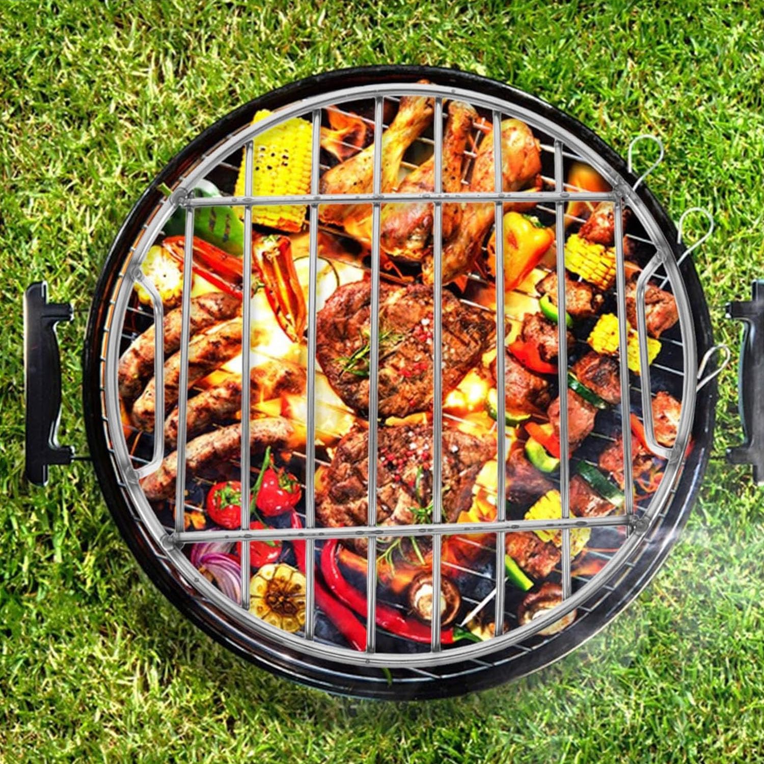 Fourneau à Griller Rond Avec Grille Barbecue à Bois Pour Extérieur, Randonnée, Patio, Pique-Nique, Extérieur L