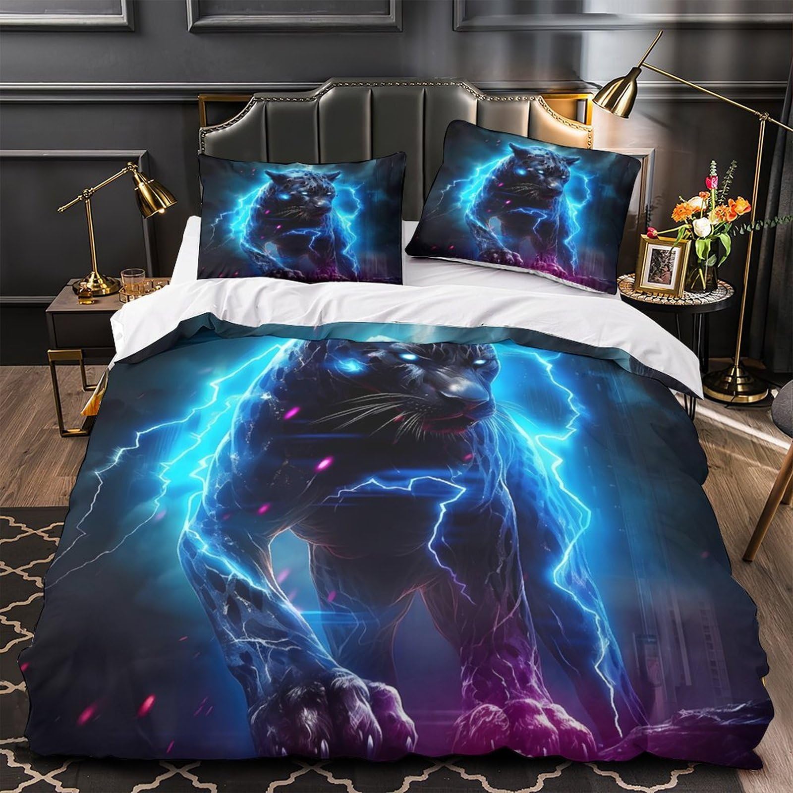 Parure de lit housse de couette aigle 260x220cm microfibre légère imprimé 3D