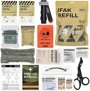 RHINO RESCUE IFAK Refill Kit 17Pcs with CAT Gen-7 Tourniquet, Emergency Tactical First Aid Kit Medical Supplies, IFAK Trau...