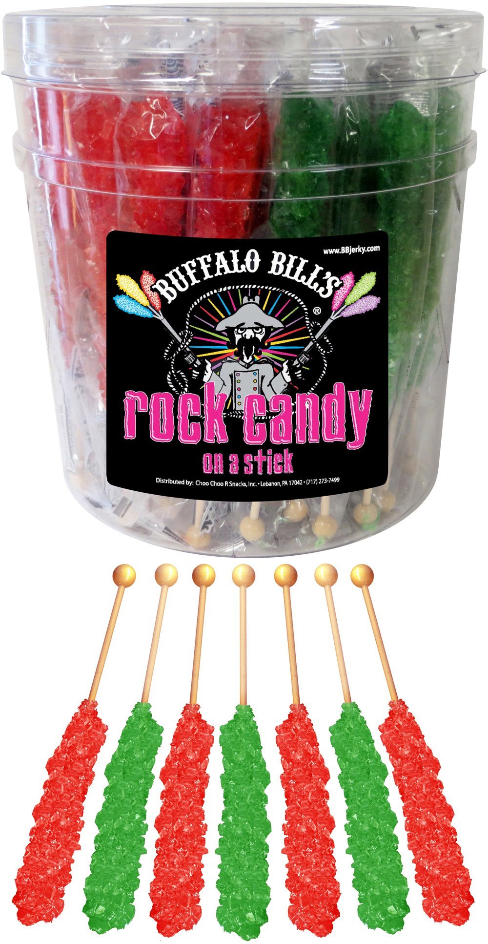 Buffalo BillsChristmas Rock Candy On A Stick (36-ct tub green and red rock candy crystal sticks)