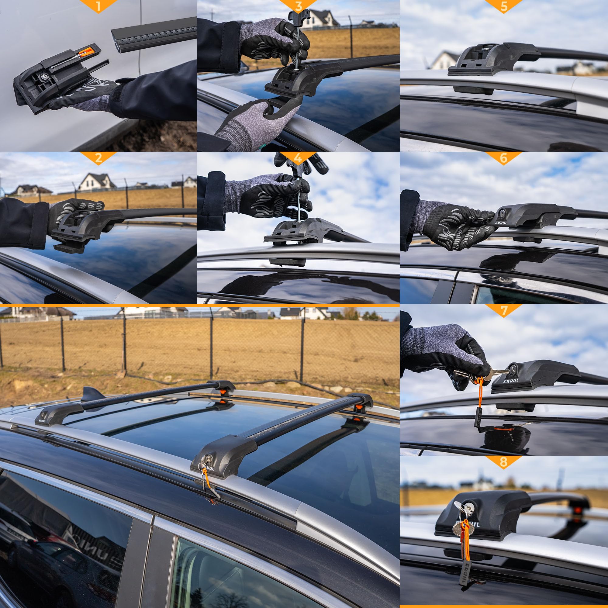 CHROMEMASTER Dachträger Dachgepäckträger für Ford Transit Custom 2012-2023 | Querträger aus leichtem und robustem Aluminium; Dachträger für Dachbox, Fahrradträger, Dachkorb, Dachplattform und Leiter