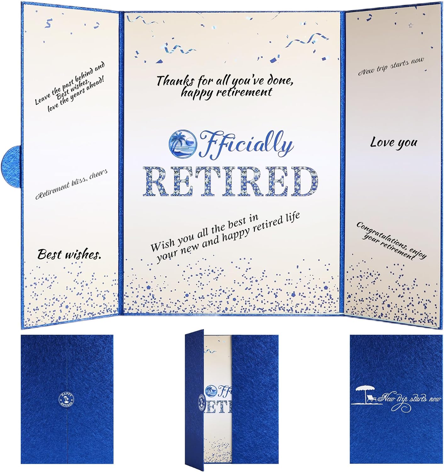 Retirement Party Decorations Large Retird Card Signing Black Gold Happy Retirement Guest Book Creative retirement Card for Men Women