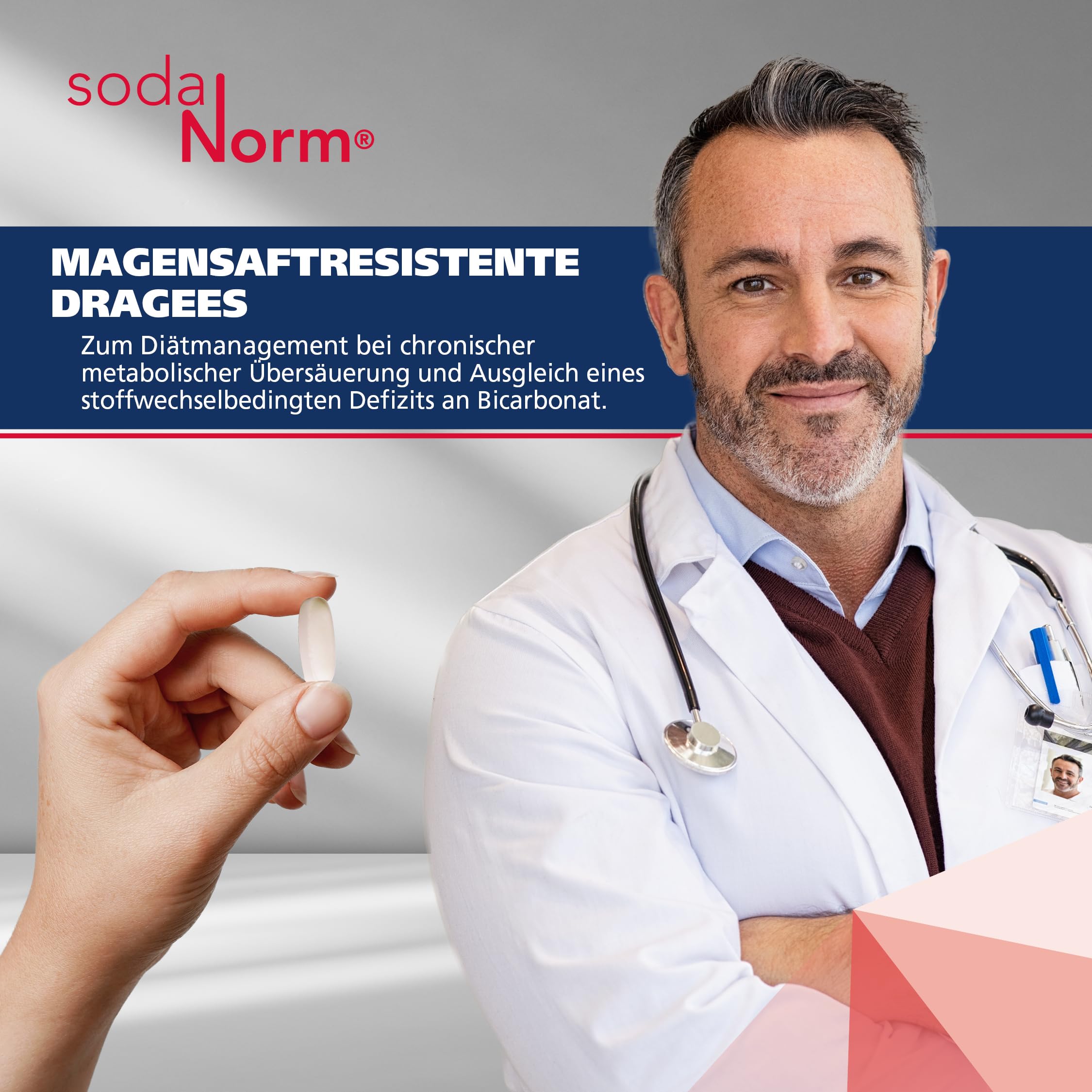Natriumbicarbonat - Magensaftresistente Dragees für gezielte Freisetzung im Dünndarm | Diätmanagement bei chronischer metabolischer Übersäuerung | Einnahme: 3x täglich | (3er Bundle)