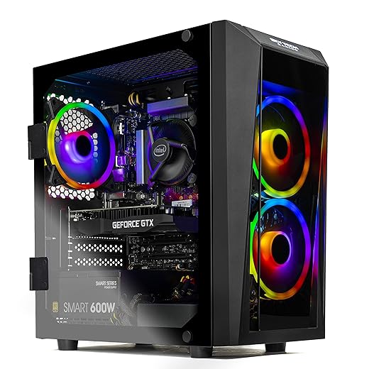 SkyTech Blaze II Gaming Computer PC Desktop - Intel Core-i5 10400F 2.9GHz, GTX 1660 Super 6G, 500GB SSD, 16GB DDR4 3200, RGB, AC WiFi, Windows 10 Home 64-bit