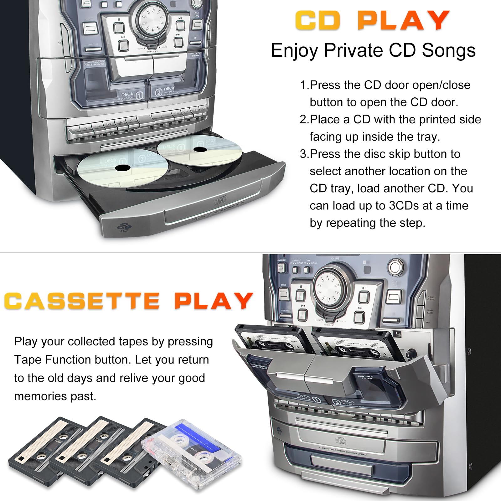 ミュージック Hfdcvv Amazon.com: HONGUT Bluetooth Vinyl Stereo Record Player, 3