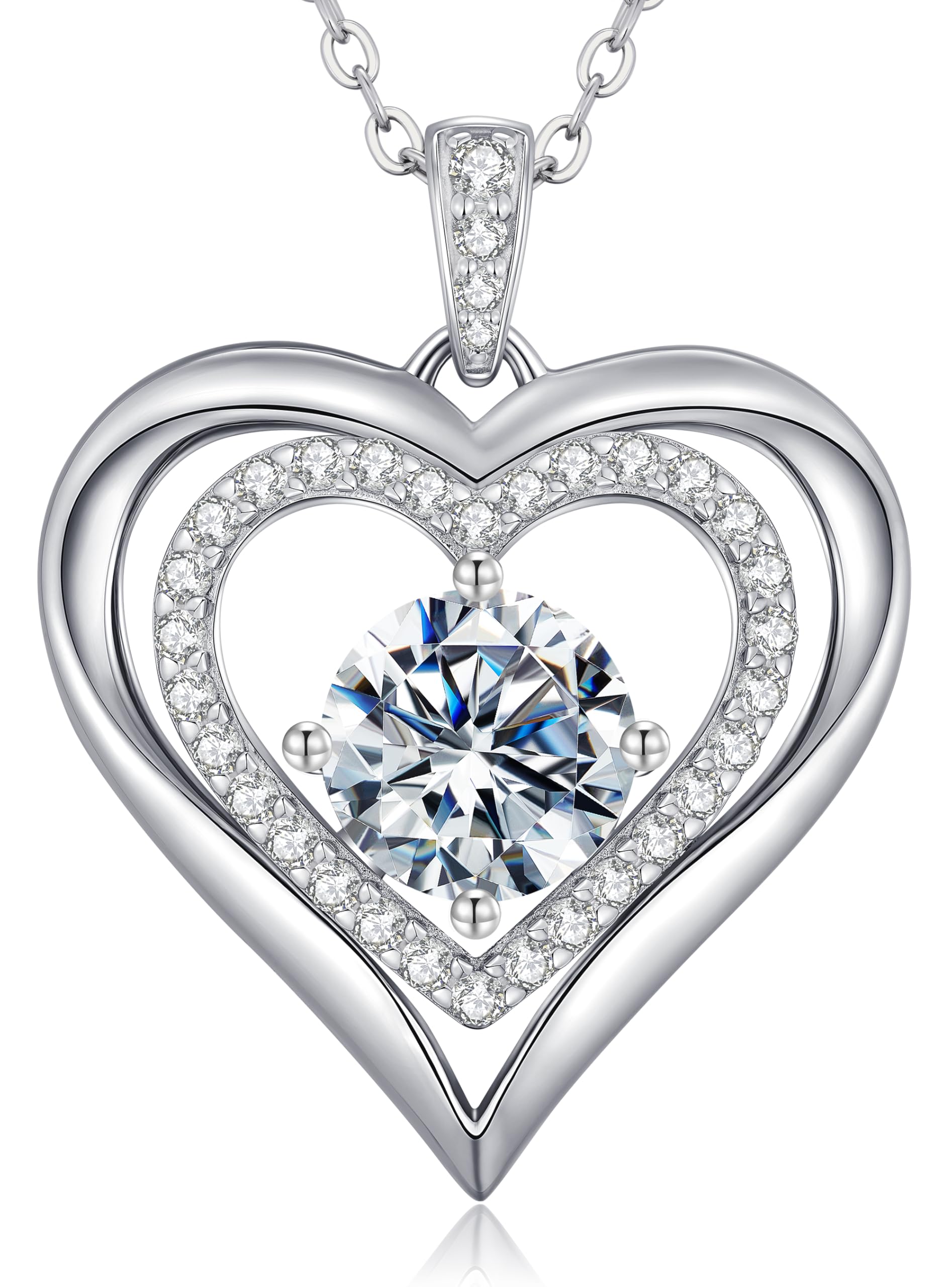 CDE Moissanite Diamante Amore Cuore Collana Pendente Per Moglie 1-3ct, Catena Gioielli Collana Donna Argento S925 Per Fidanzate Fidanzamenti Di Nozze Di Natale Di San Valentino Regali
