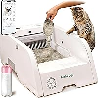 PetCove PurrTek Light Self-Cleaning Litter Box for Multiple Cats - Auto Rake, App Control, Odor Lock, Safety Sensors