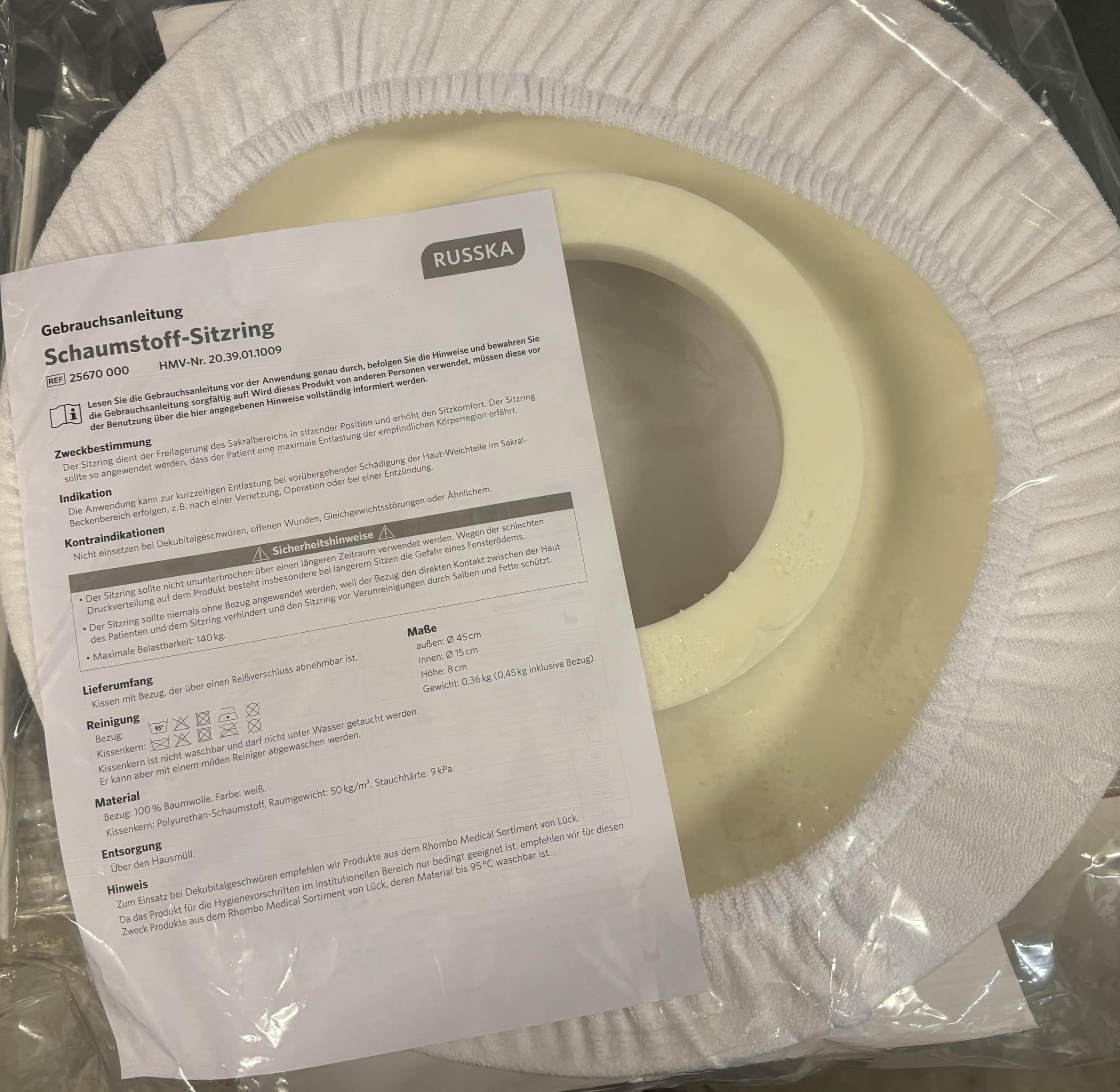 Sitzring für angenehmes und druckfreies Sitzen Sitzkissen