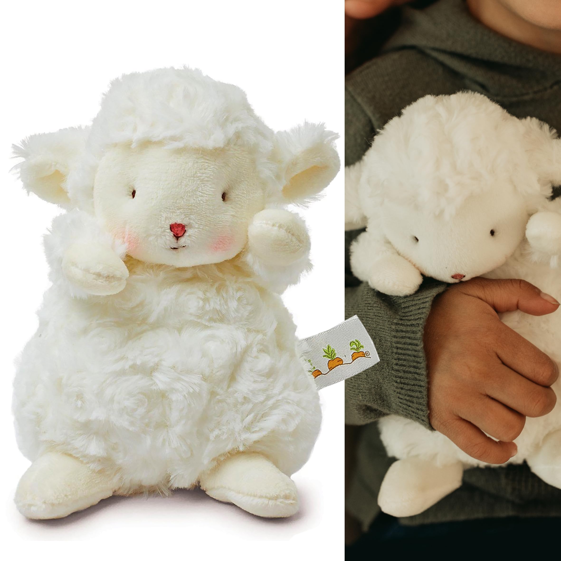 BUNNIES BY THE BAY Wee Kiddo Sheep Teddy | Soft, Cuddly stuffed toy for babies, perfect first toy for Newborn | Baby Safe sheep teddy for New Parents