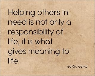 Helping Others In Need-Gives Meaning To Life - Family Wall Art, This Modern Typographic Wall Art Print Is For Home Decor, Entry Way Decor, Porch Decor. Great Housewarming Gift! Unframed - 8 x 10