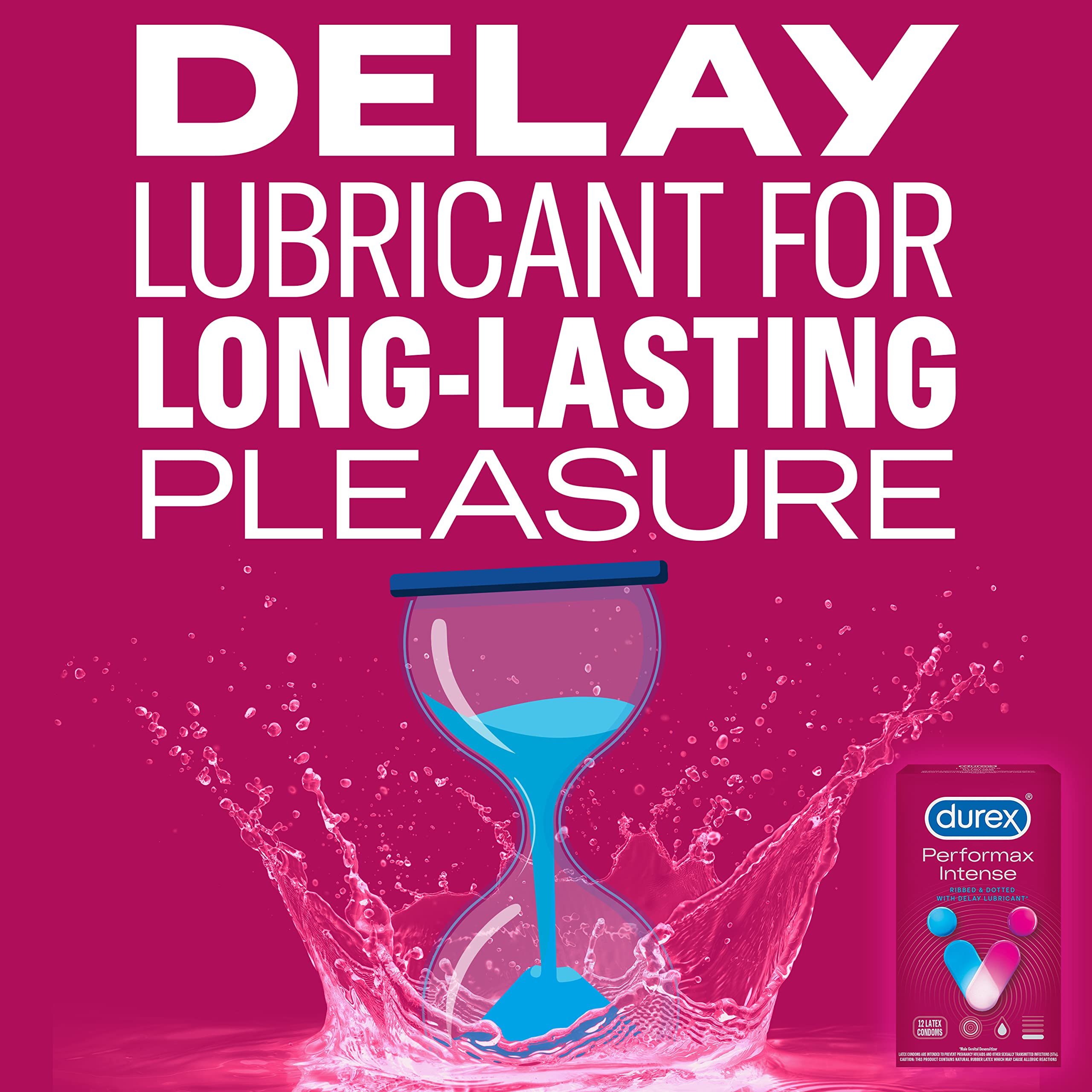Condoms, Ultra Fine, Ribbed, Dotted with Delay Lubricant, Durex