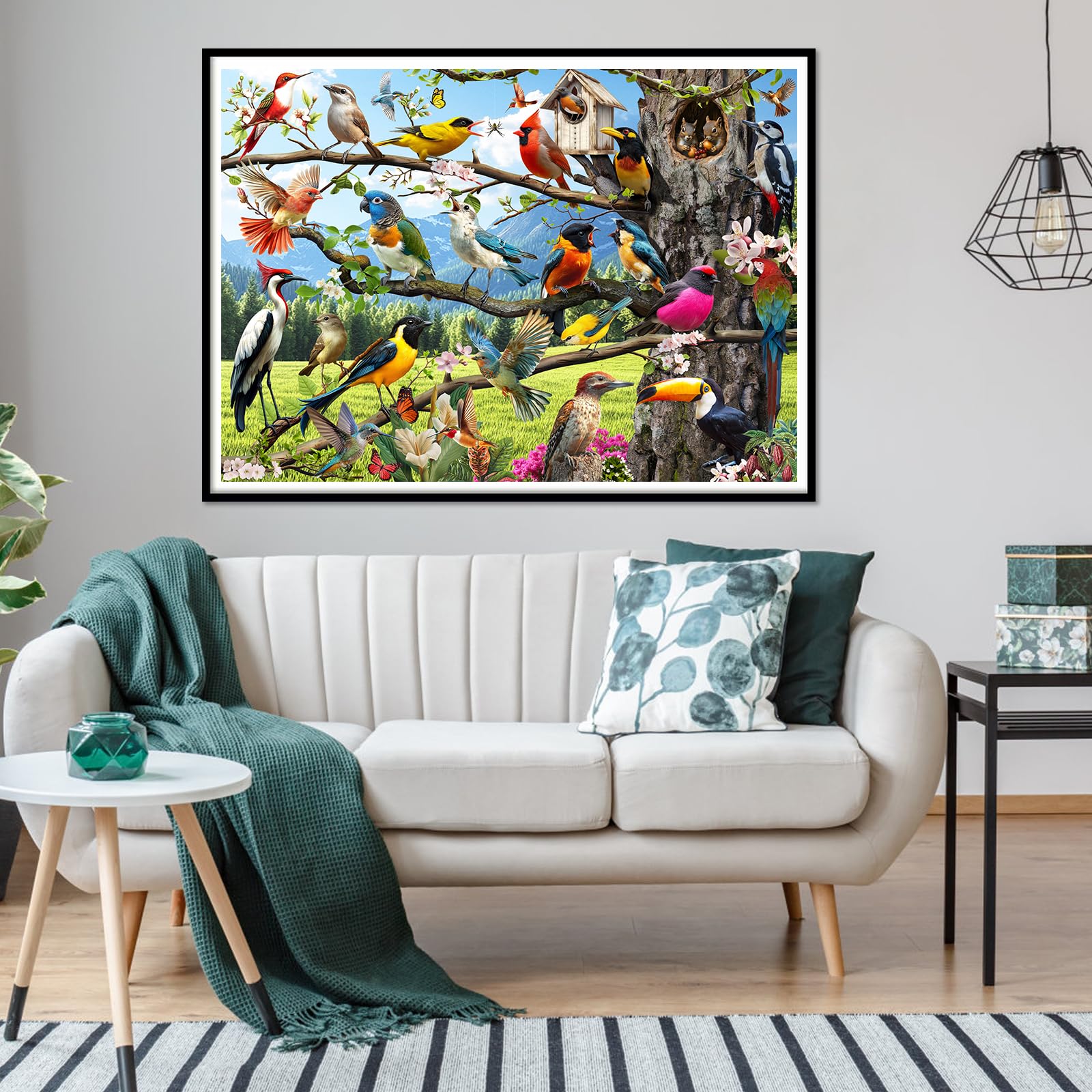 JOYZEXY Jigsaw Puzzles 500 Pieces, Wild Birds Puzzles for Adults, Nature Puzzle with Hummingbirds and Flowers Colorful 500 Piece Puzzle - Image 6