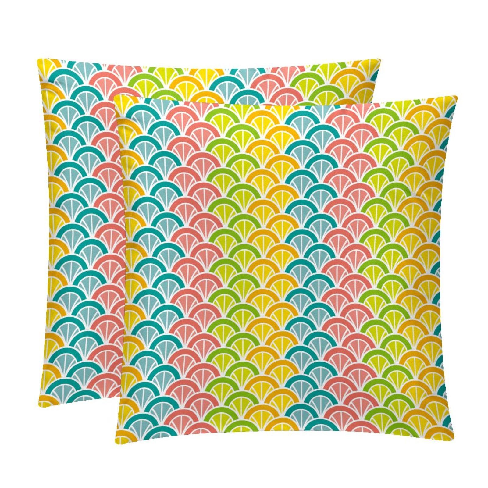 TDGKPZ Colorful Peacock Tail Throw Pillow Covers 2 Pack Cushion Cases Decorative Pillow Cases Home Decor 50x50cm