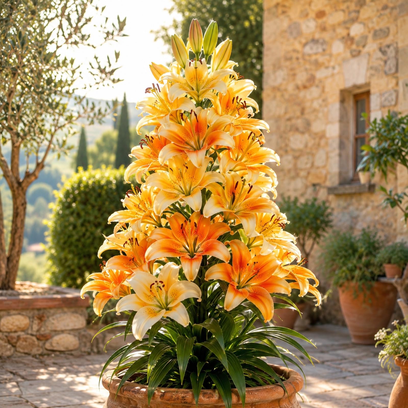 Exklusive Geschenke-Kunst Design-Sonnenliebend-blühfreudig-Hochwertige Dekoration-pflegeleicht-10 Lilien-G