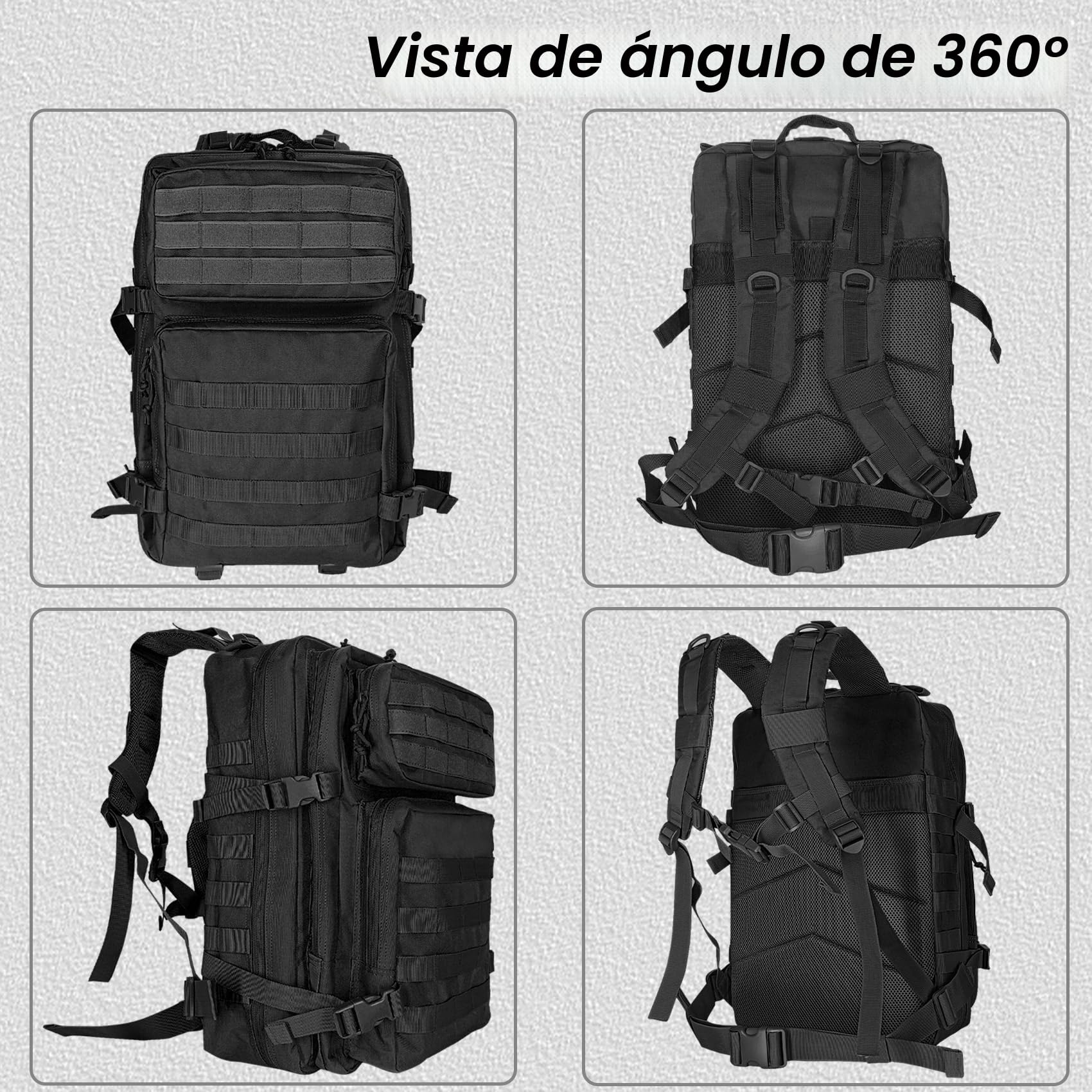 Mochila Militar 45 Litros Impermeable Mochila Tactica Gran Capacidad Mochilas Hombre Mujer para Viaje Pesca Caza Camping Senderismo Deporte