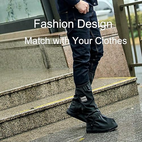 Miniatura 9 de Fundas impermeables para zapatos, reutilizables y plegables, con cremallera, antideslizantes, reflectores, equipo de lluvia para hombres y mujeres