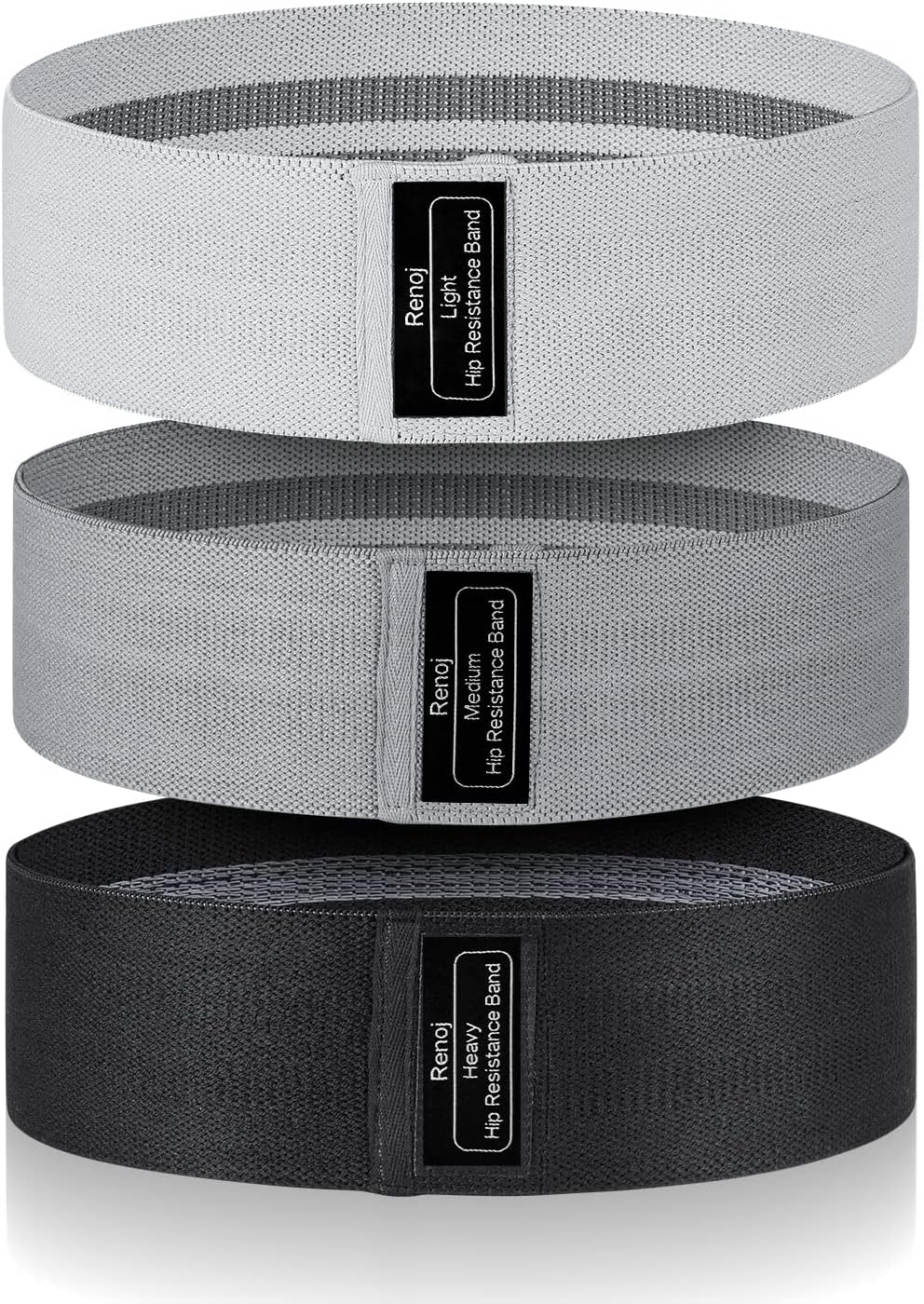 Bundle Set of 8 Resistance Bands for Workout, 5 Latex Exercise Bands and 3 Fabric Booty Bands with 2 Portable Bags