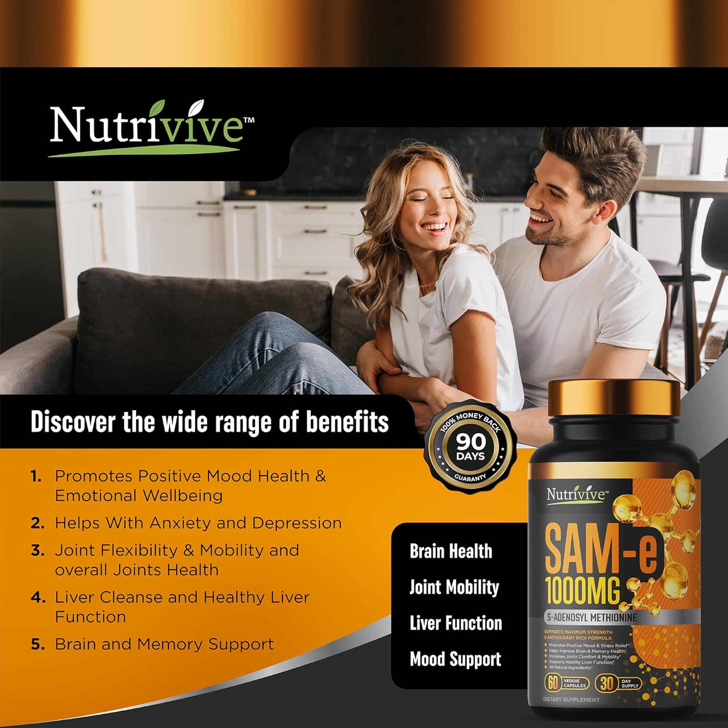 Buy Nutrivive™ SAMe Supplement 1000mg 60 Capsules of Same