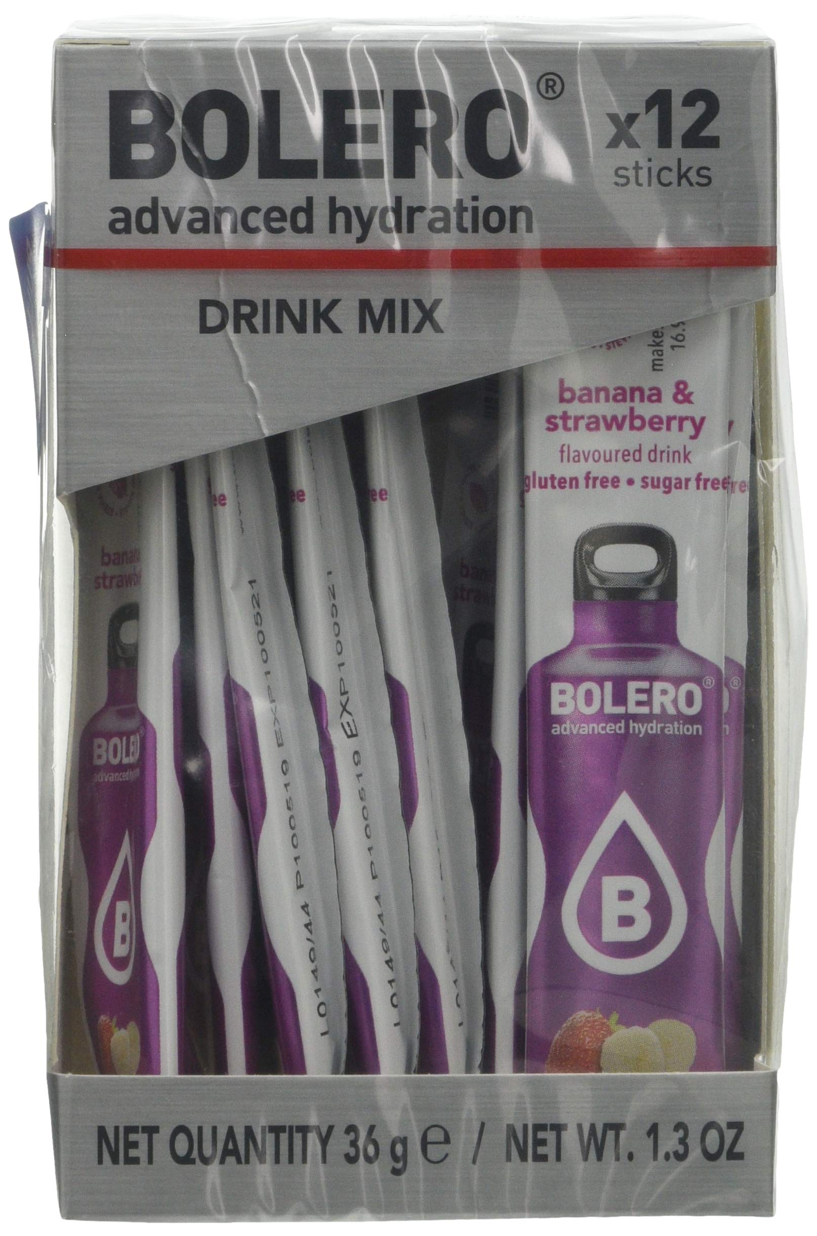 Bolero Sticks Drink, 3 g, Banana/Strawberry, 12-Count