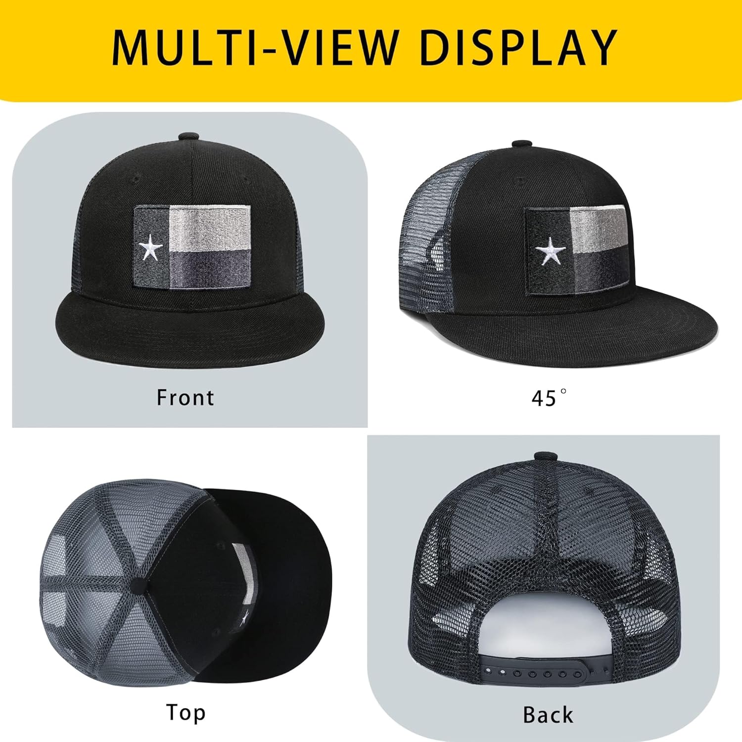 Adjustable State Flag Trucker Hat Mesh Baseball Cap with Embroidered Patch for Men Women - Image 4