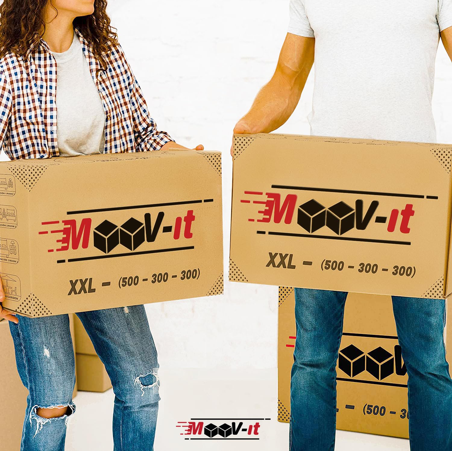 Pack Of 20 Cardboard Boxes For Moving, 50 X 30 X 30 Cm, Reinforced And Sturdy Cardboard Packaging Boxes For Mailing With Handles. For Storage And Packaging. Reusable. (20 Units (50 X