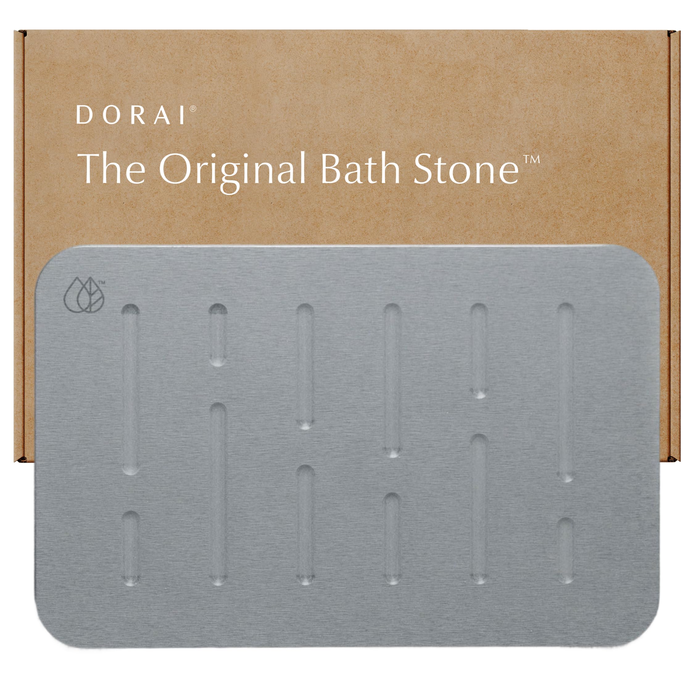 View 1 of ** FACTORY SEALED Dorai Home Stone Bath Mat - Premium Diatomaceous Earth Bath Floor Mats with Non-Slip Base, Fast-Drying Modern Shower Mat for Bathroom | Rain Ash - 23.6"x15.4"