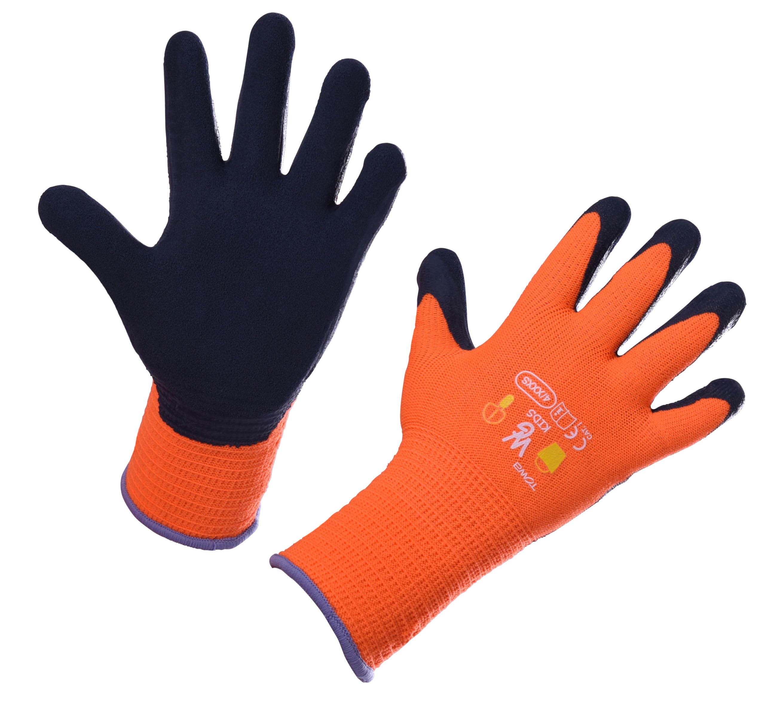 Towa Children's Gloves Orange 4-6 Years Latex Coated
